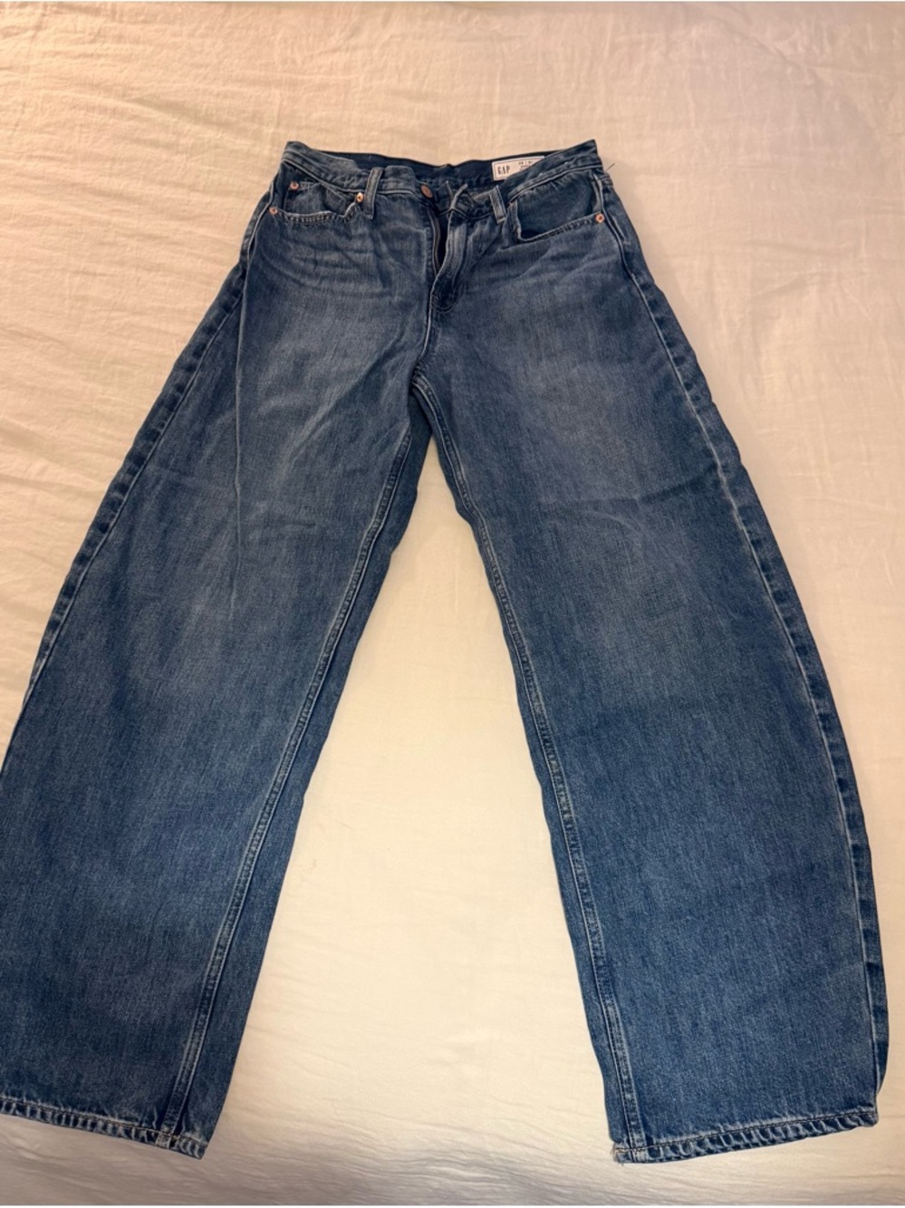 GAP Barrel High-Rise Jeans in Dark Indigo